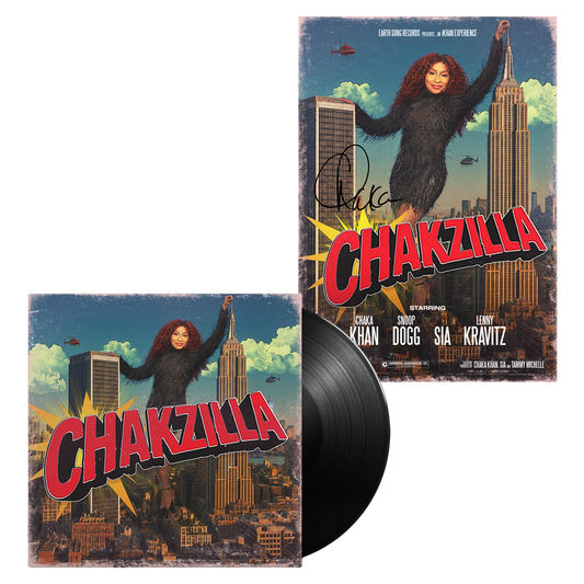 CHAKA KHAN - CHAKZILLA ALBUM BLACK ECO LP + SIGNED A4 PRINT