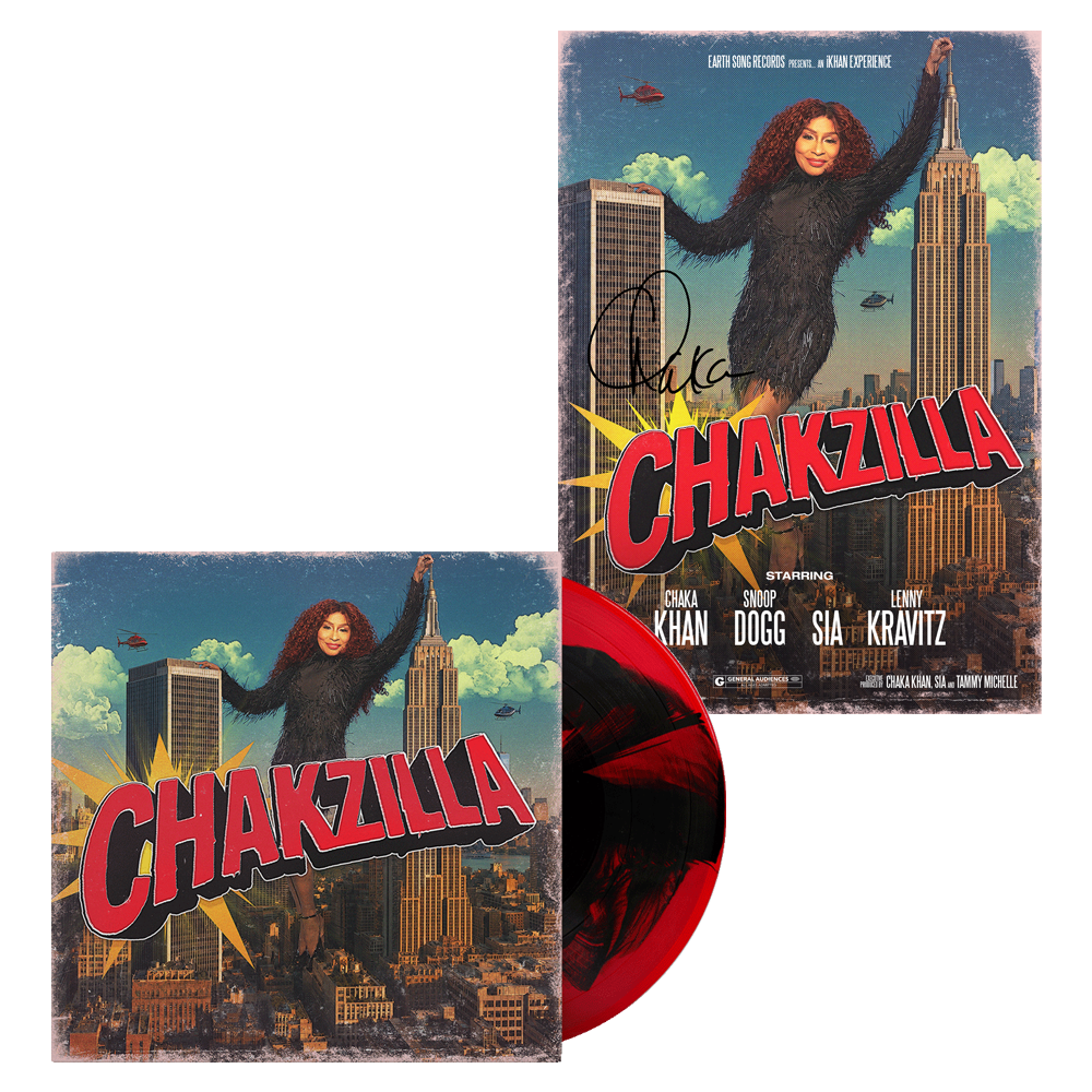 CHAKA KHAN - CHAKZILLA ALBUM INKPLOSION LP + SIGNED A4 PRINT